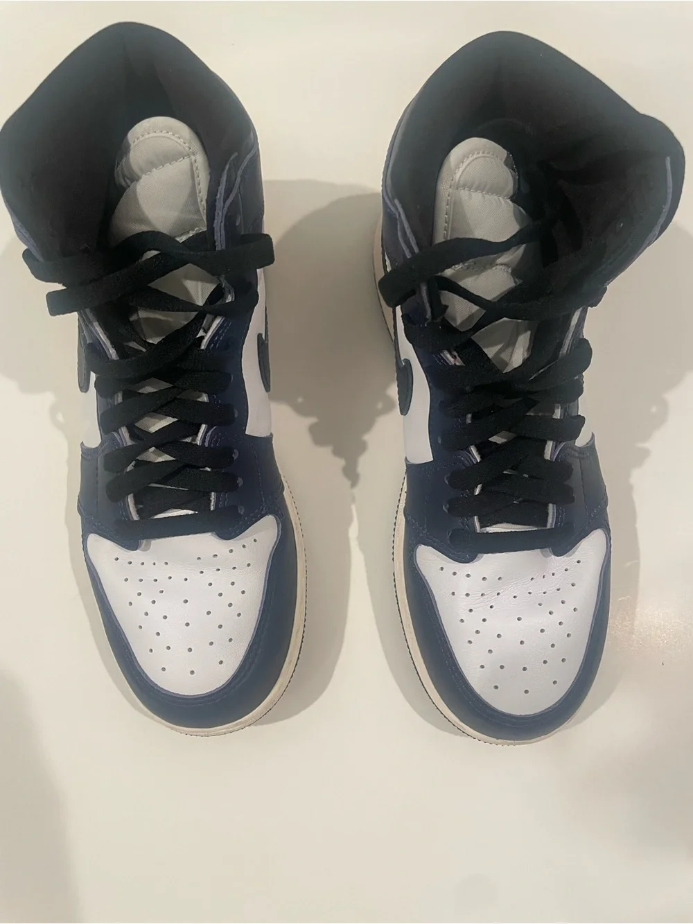 Nike High-Top Sneakers in White and Navy
